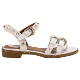 Small Swan Sandali Bianchi Con Borchie bianca