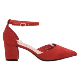 Queen Vivi Décolleté In Pelle Scamosciata Spitz rosso