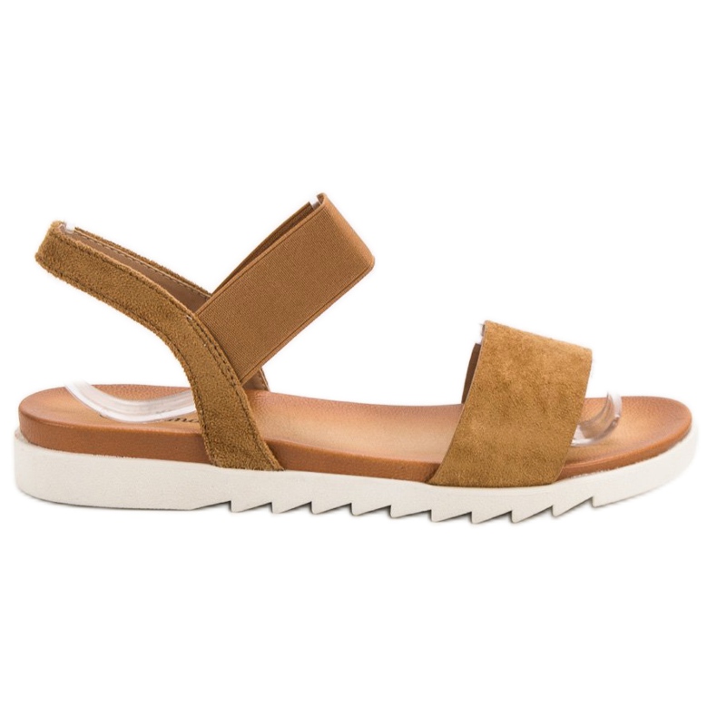 Primavera Sandali cammello con elastico marrone