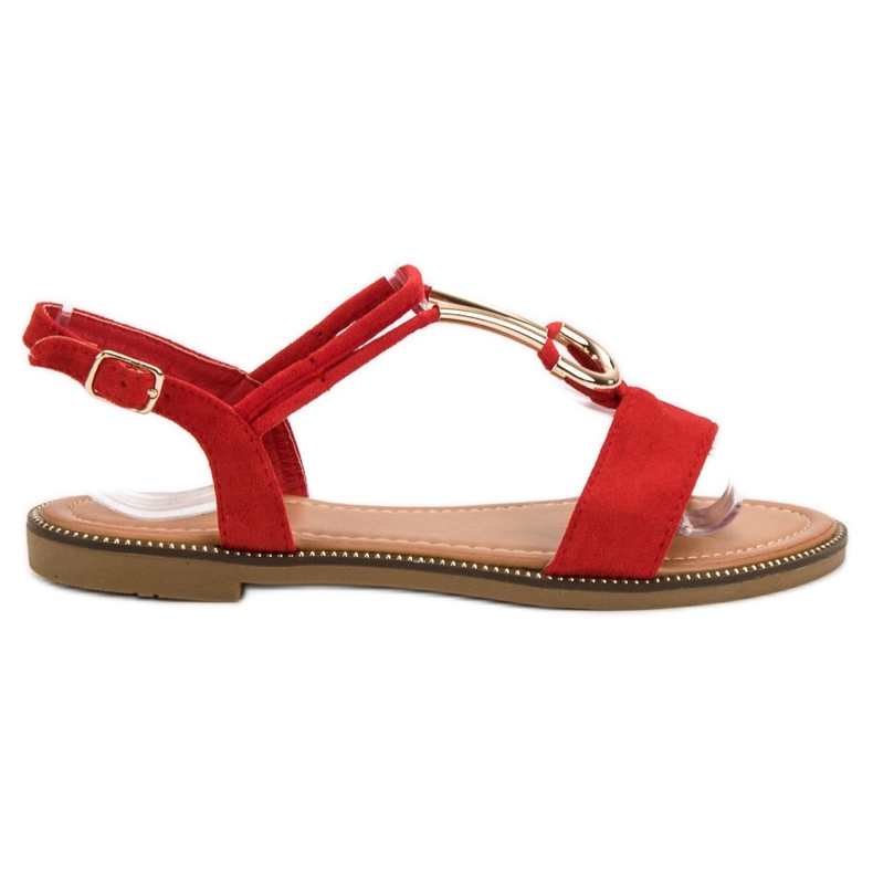 Laura Mode Sandali in camoscio rosso