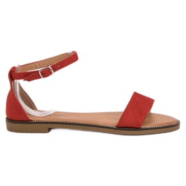 Laura Mode Sandali piatti classici rosso