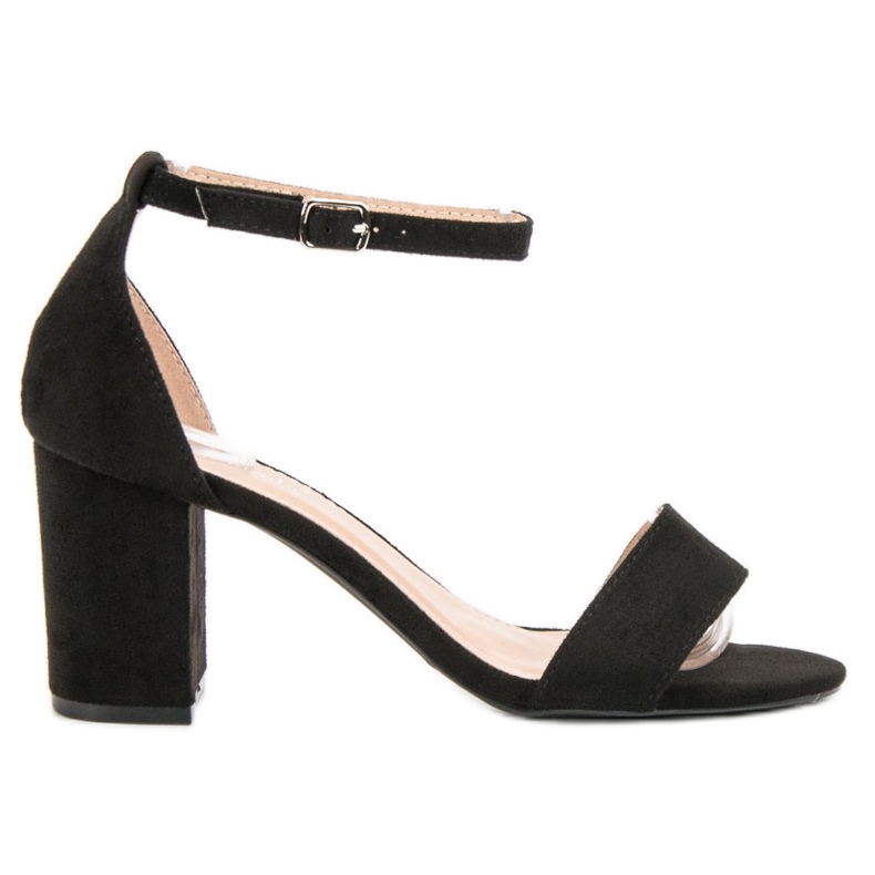 Super Mode Sandali eleganti in pelle scamosciata nero