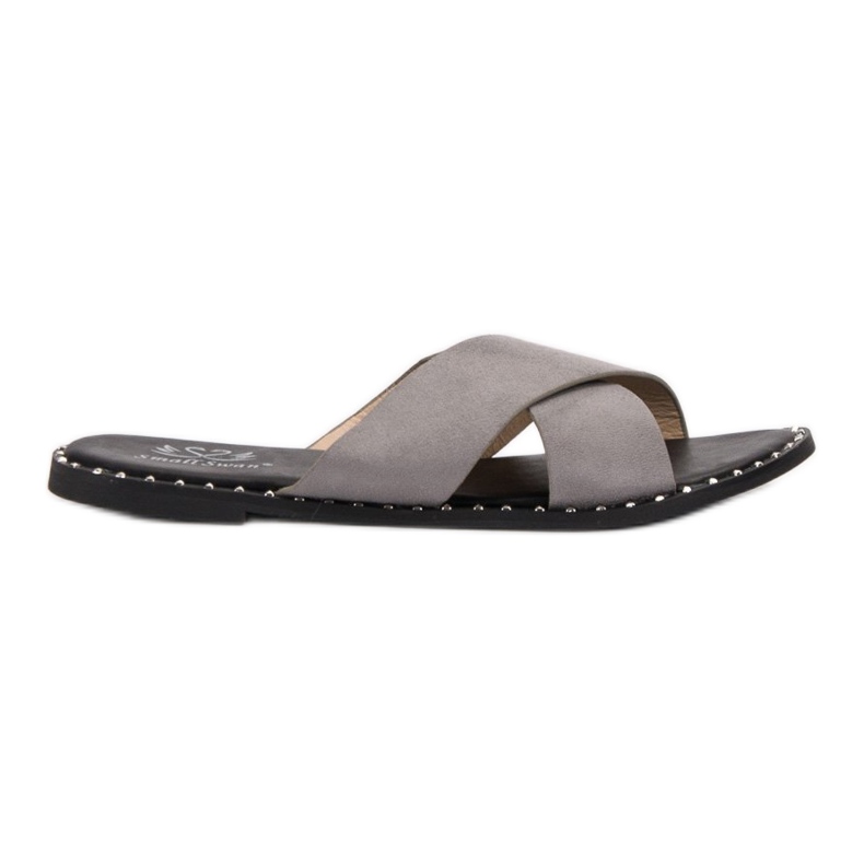 Small Swan Pantofole in pelle scamosciata grigie grigio
