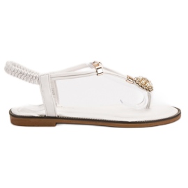 SHELOVET Sandali bianchi con fascia elastica bianco