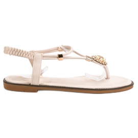 SHELOVET Sandali beige con fascia elastica