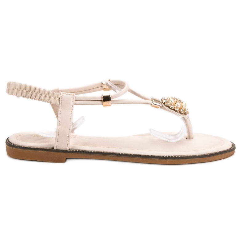SHELOVET Sandali beige con fascia elastica