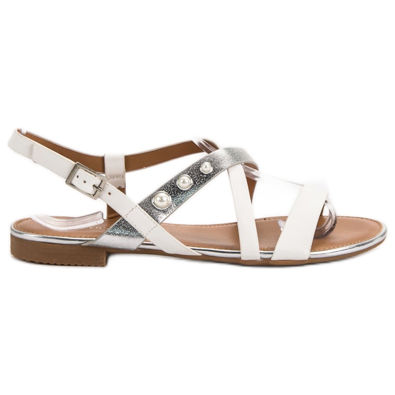 Small Swan Sandali Con Perle bianca