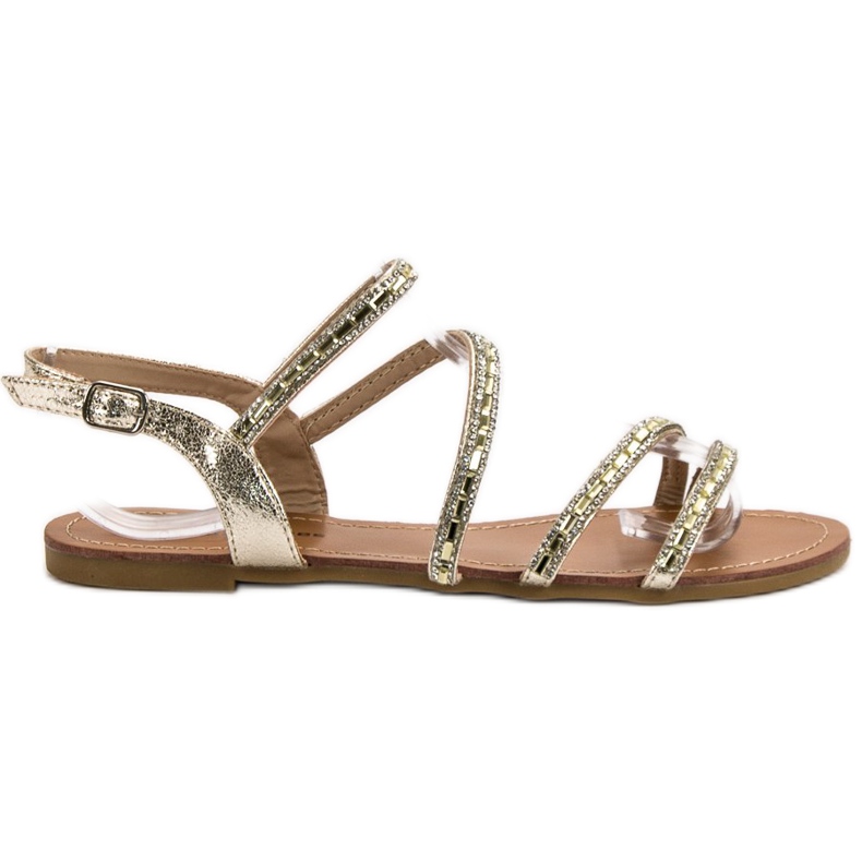 L. Lux. Shoes Sandali Bassi Con Cubic Zirconia giallo