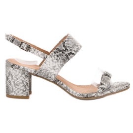 Ideal Shoes Sandali da donna alla moda grigio