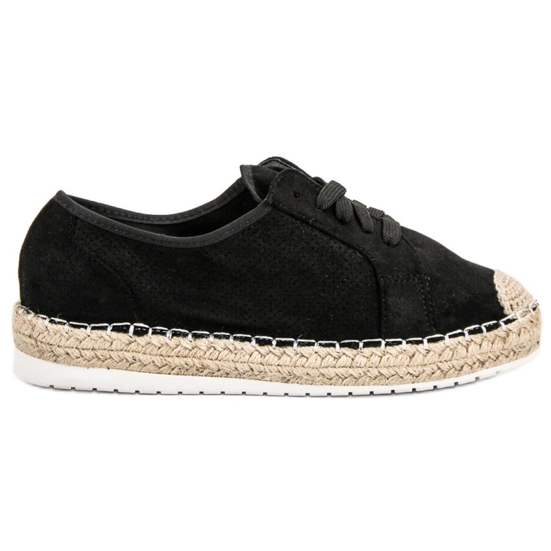 Ideal Shoes Espadrillas con lacci nero