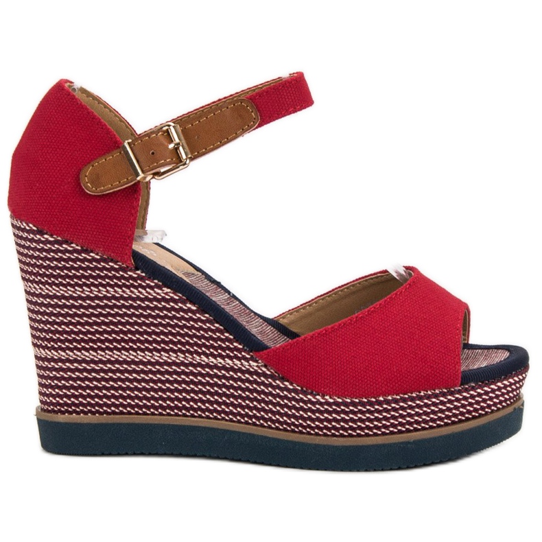 Primavera Sandali con zeppa rosso