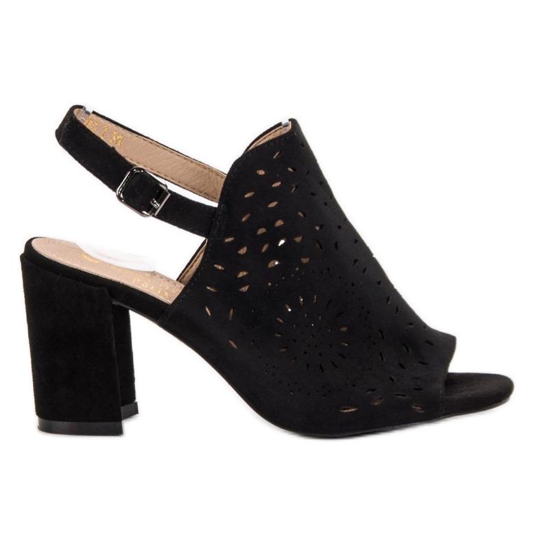 SHELOVET Sandali chiusi in pelle scamosciata nero