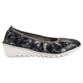 Filippo Ballerine in pelle blu navy