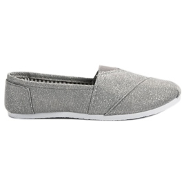 SHELOVET Sneakers Slip On Glitter grigio