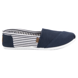 SHELOVET Scarpe da ginnastica leggere slip-on bianco blu navy