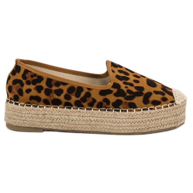 Best Shoes Signori sulla piattaforma con stampa leopardata marrone