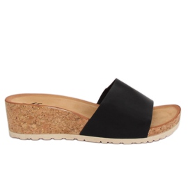 Ciabatte nere con zeppa in sughero 3527-12 Nere nero