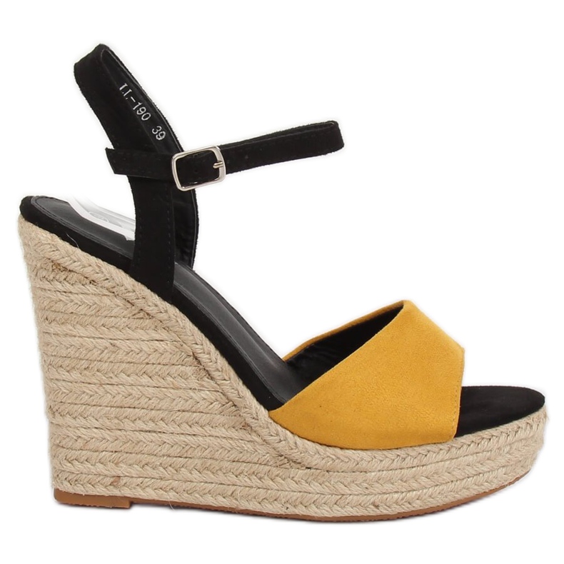 Espadrillas gialle su zeppe, gialle LL-190 Gialle giallo