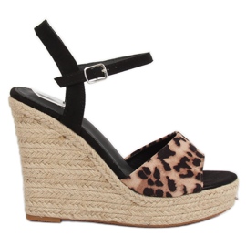 Espadrillas sulla zeppa leopardata LL-190 Leopard marrone