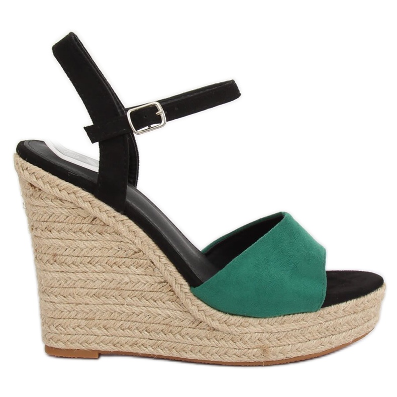 Espadrillas verdi su zeppe LL-190 Green verde