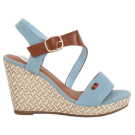 Blu BL-360 Sandali con zeppa blu