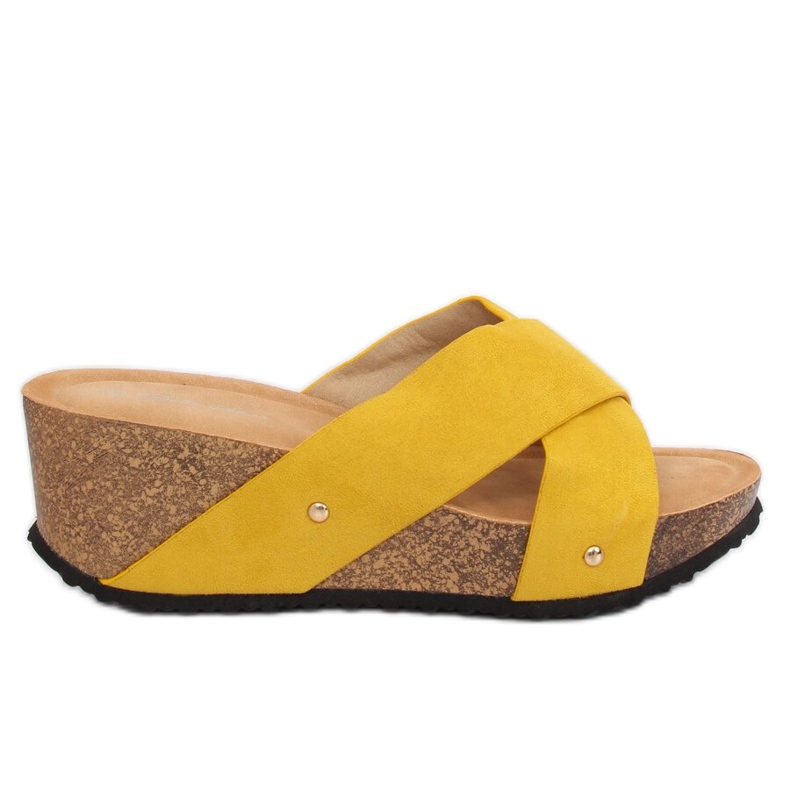 Giallo G1560 Pantofole con zeppa gialle