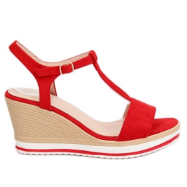 Sandali rossi su una zeppa H-59 Red rosso