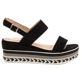 Primavera Sandali con zeppa Boho nero