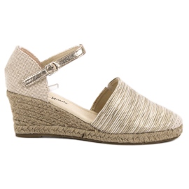 SHELOVET Espadrillas con zeppa marrone giallo