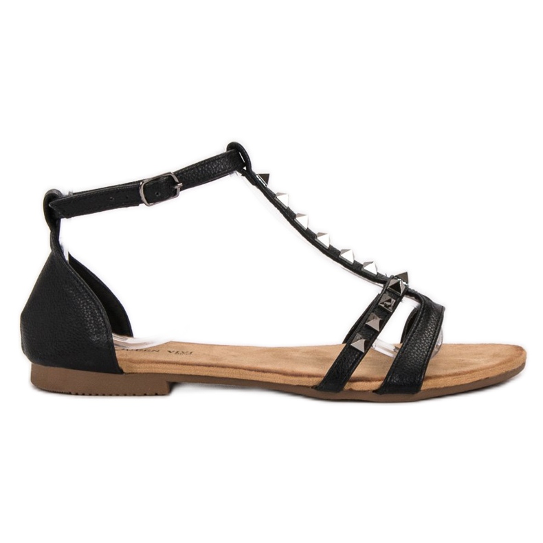Queen Vivi Sandali flat rock nero