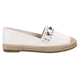Janessa Espadrillas Con Borchie bianca