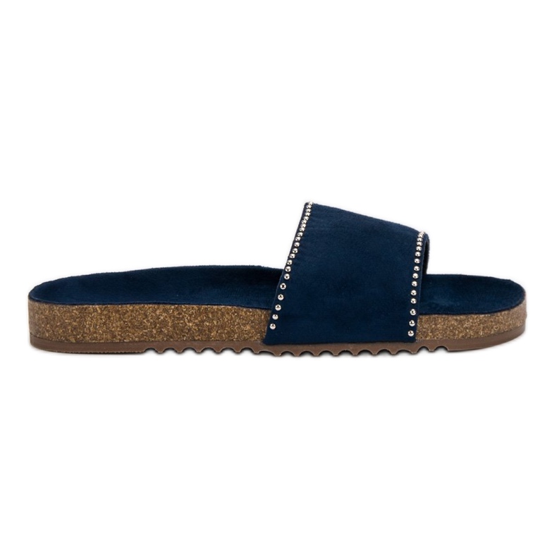 Goodin Pantofole in pelle scamosciata blu navy