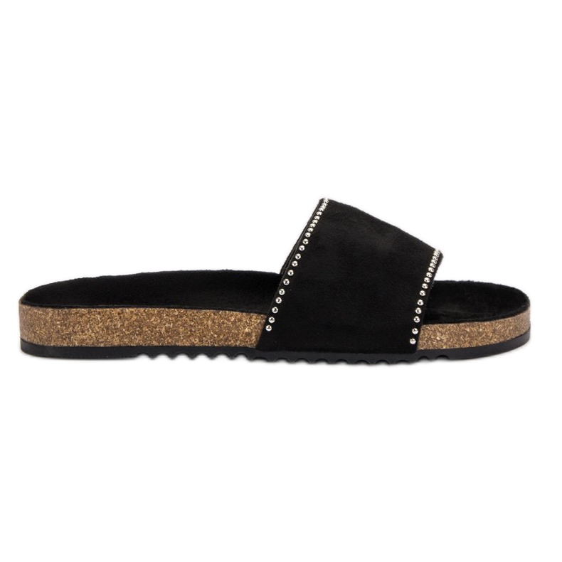 Goodin Pantofole in pelle scamosciata nero