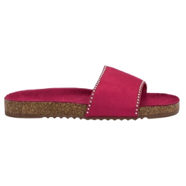Goodin Pantofole in pelle scamosciata rosa