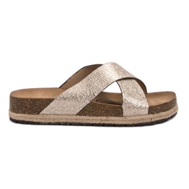 Goodin Comode pantofole dorate d'oro