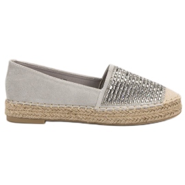 Vices Espadrillas Con Morse Cubic Zirconia grigio