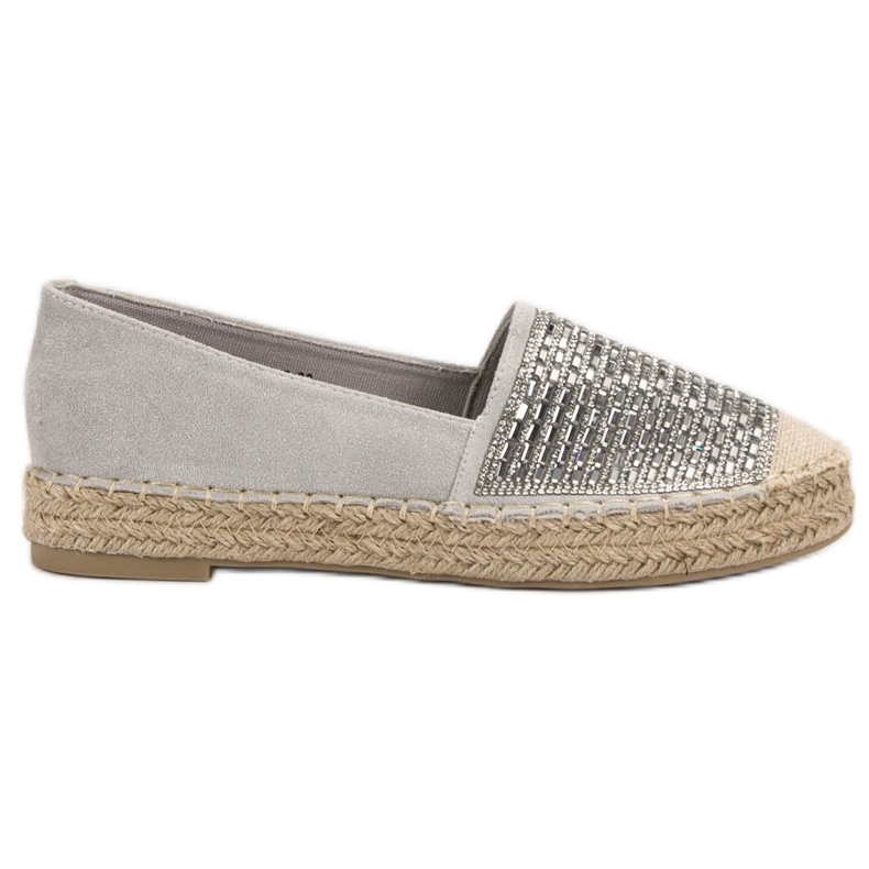 Vices Espadrillas Con Morse Cubic Zirconia grigio