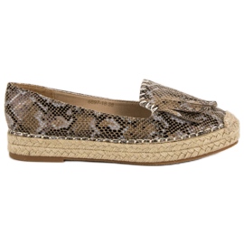 Espadrillas VICES con stampa serpente marrone multicolore
