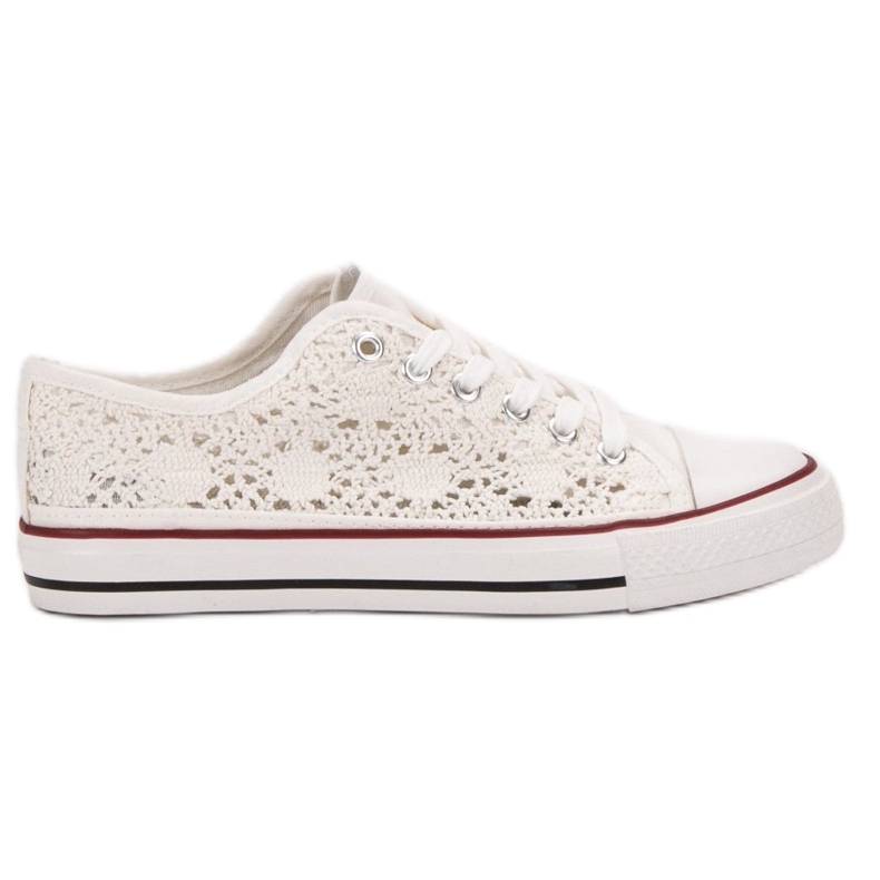 Renda Scarpe da ginnastica in pizzo bianca