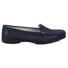 Mocassini VINCEZA in pelle blu navy