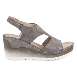 Goodin Comodi sandali con zeppa grigio