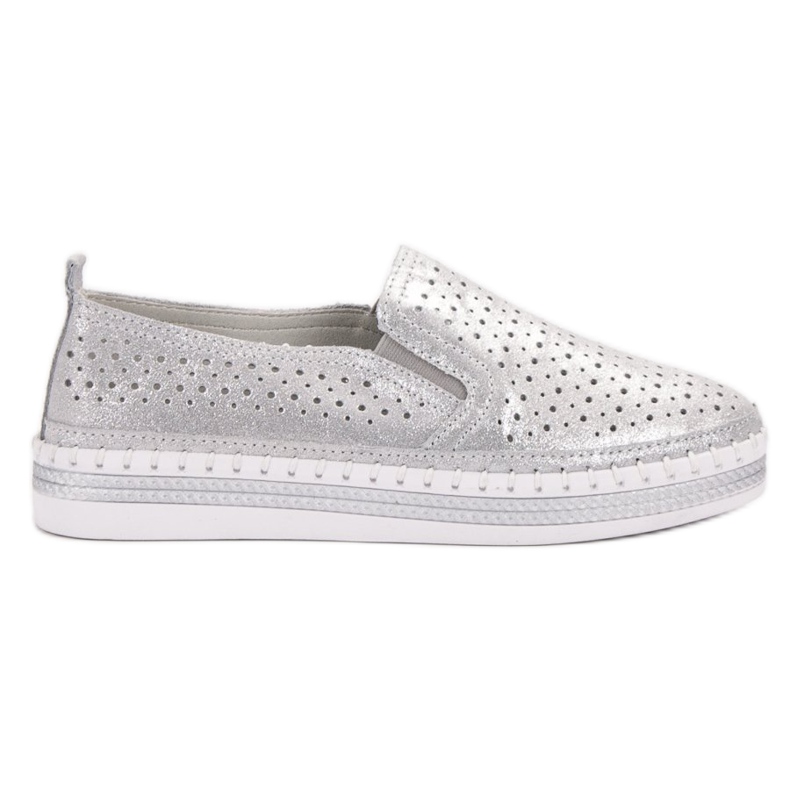 Goodin Slip in pelle argento grigio