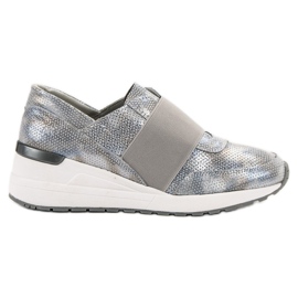 Goodin Scarpe in pelle senza lacci grigio