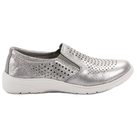 Kylie Scarpe in pelle argento grigio