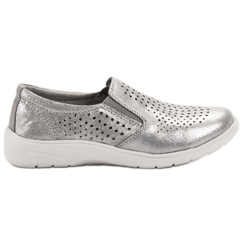 Kylie Scarpe in pelle argento grigio