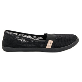 SHELOVET Ballerine in pizzo nero