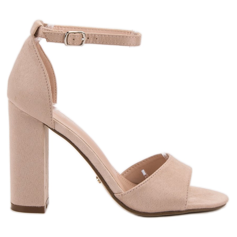 Ideal Shoes Comodi sandali con tacco alto marrone
