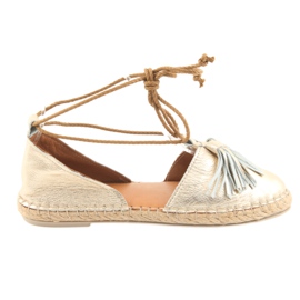 Espadrillas da donna, Badura, annodate 4875 d'oro