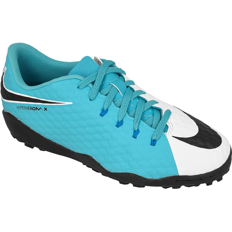 Nike HypervenomX Phelon Iii Tf Jr 852598-104 scarpe da calcio multicolore blu
