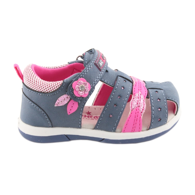 American Club Sandali da bambina in denim americano DR18 blu rosa